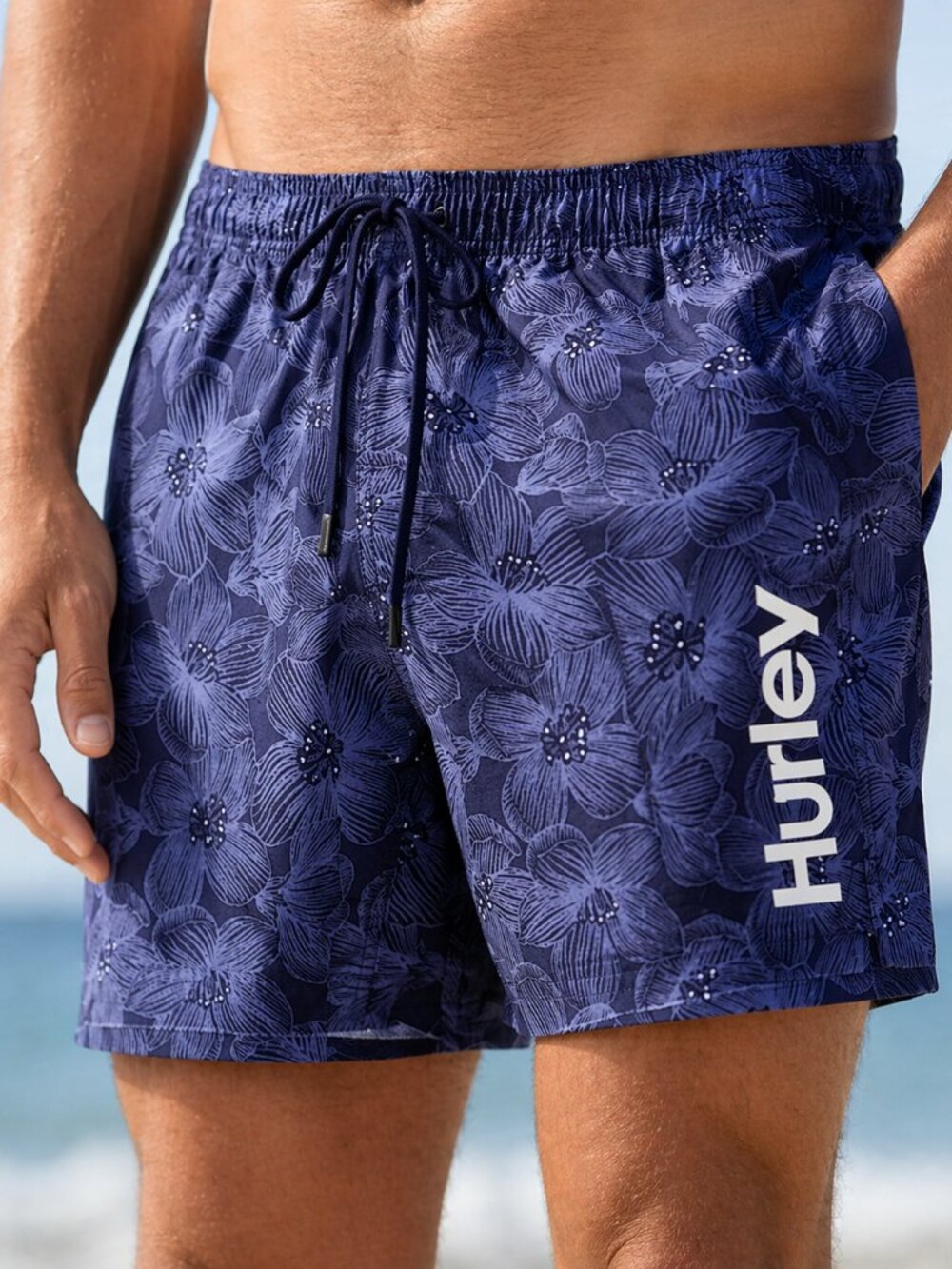 Poshmark Listing Title: Hurley Men's Navy Floral Swim Trunks - Size Medium
